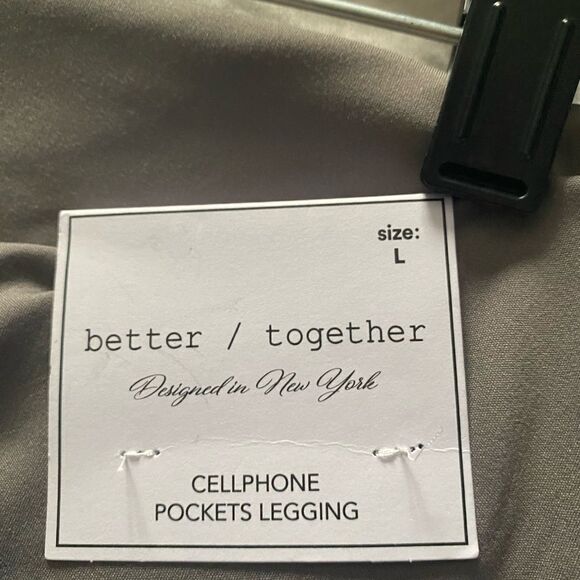 NWT Better Together khaki Stone Cell Pockets Leggings large - Picture 6 of 8